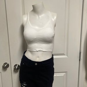 White padded sports bra